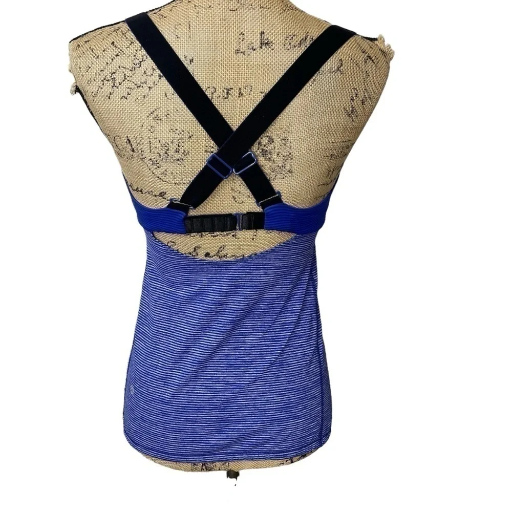 Lululemon Purple Cross Back Work Out Yoga Running Athletic Tank